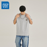 真維斯（Jeanswest）男裝2025春季新款 活力百搭寬松休閑圓領(lǐng)印花純棉T恤JR 灰2060 XL 180/100A