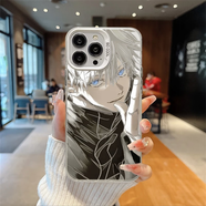 固返咒術(shù)回戰適用蘋(píng)果15promax五條悟手機殼iphone14日系動(dòng)漫13高級感個(gè)性創(chuàng  )意12磨砂11鐳射防摔全包 五條悟【彩銀鐳射殼】 iPhone 12