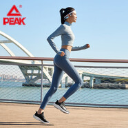 匹克（PEAK）跑步鞋24冬季革面情侶休閑時尚運動鞋系帶皮面跑鞋耐磨鞋子 黑色/大白（女款） 37
