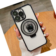 聚元貓閃粉流沙支架適用iPhone16promax手機殼新款蘋(píng)果16帶鏡頭膜14pro四角氣囊15全包防摔12pm透明13軟 【經(jīng)典黑+流沙磁吸支架】四角氣囊防摔+自帶鏡頭膜 iPhone 11 Pro Max