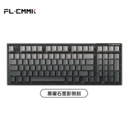 腹靈FL980V2Pro 有線(xiàn)/藍牙/2.4G三?？椭苹瘷C械鍵盤(pán)gasket結構正刻側刻鍵帽熱插拔藍牙鍵盤(pán)無(wú)線(xiàn)鍵盤(pán) FL980V2Pro LS版-黑曜石墨影側刻 冰川青軸