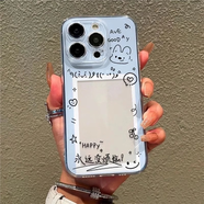 富樸小貓相框可放相片適用蘋果16promax手機(jī)殼iPhone15透明華為P70小米14pro榮耀200/magic6/iqooneo9 沒煩惱相框YD1008243A iPhone 16