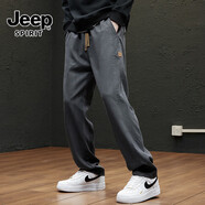JEEP SPIRIT2025春秋季新款美式休閑褲男潮流百搭高街寬松直筒仿牛仔長褲子男 2901灰色 常規(guī) 3XL 【建議160-175斤】