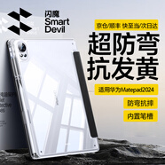 閃魔 適用華為matepadair12/11.5S保護套matepad air12保護套帶筆槽pro12.2保護套輕薄防彎保護殼 【曜石黑】輕薄超透|防彎亞克力 華為Matepad11.5/air【2