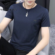 七匹狼（septwolves）莫代爾冰絲短袖t恤男裝2025新款夏季速干涼感半袖體恤上衣服潮流 8817-401寶藍(lán)色 S 【80-90斤】