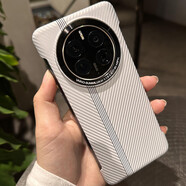 沃斯萊斯華為mate60pro新款手機殼碳纖維紋超薄保護套無邊框防摔凱夫拉P70 銀白色 華為MATE60 PRO