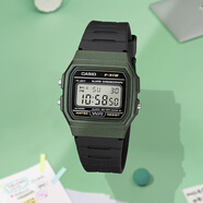 卡西歐（CASIO）手表男多功能運(yùn)動戶外LED方形防水情侶W-217H-1A 217HM-7B 電子表 F91WM-3A草綠色 【附加貼膜】