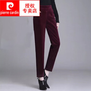 皮爾卡丹（pierre cardin）輕奢高檔新款燈芯絨褲子女秋冬加絨褲女媽ma加厚高腰中年休閑褲女 紅色 燈芯絨 【春秋不加絨】 2XL 建議體重125-140斤