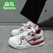 森馬情侶板鞋男女2025秋新款學(xué)生休閑韓版小眾潮流氣墊復古運動(dòng)鞋定制 白紅 36