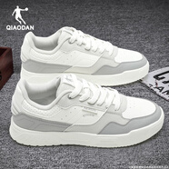 喬丹板鞋男鞋2025冬季新款低幫潮流滑板鞋皮面透氣耐磨運動(dòng)鞋休閑鞋男 503象牙色/云霧灰 41