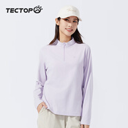 探拓（TECTOP）情侶長(zhǎng)袖上衣輕薄圓領(lǐng)運(yùn)動(dòng)透氣T恤2422140TX女款沉靜紫L