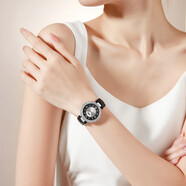 Lee手表女簡(jiǎn)約皮帶小巧圓表時(shí)尚復古輕奢防水石英表M498 黑色