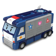 銀輝玩具（Silverlit）銀輝 變形警車(chē)珀利機器人POLI玩具車(chē)動(dòng)漫兒童玩具合金車(chē)男孩套裝1 珀利卡車(chē)救援總部83377 合金材質(zhì)不可變形