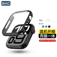 BHO【熱銷10萬+】適用蘋果手表保護殼apple watch s10保護殼膜一體套iwatch s9/8/7/ultra2鋼化膜防摔 殼膜一體【黑色】 iwatch 4/5/6/SE2【44mm表盤