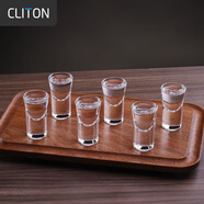 CLITON白酒杯套裝一口杯子彈小酒杯家用飯店用玻璃烈酒杯小吞杯6只16ml