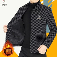 啄木鳥（TUCANO）加絨加厚毛呢外套男2023春秋冬新款翻領(lǐng)休閑夾克呢子上衣潮 灰色 2XL 建議125-140斤