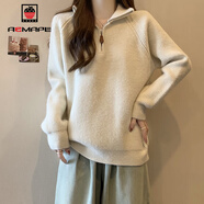 AEMAPE半拉鏈高領(lǐng)毛衣女2025春秋冬內(nèi)搭打底針織衫女慵懶風(fēng)上衣 MX-7249_奶白色 M