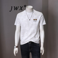 JWX香港潮牌薄款民族風(fēng)T恤男 2024年夏季新款修身百搭透氣印花短袖衫 白色 XL