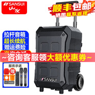 山水（SANSUI）SS1廣場舞音響拉桿音響戶外大功率K歌網(wǎng)紅直播移動無線便攜式藍牙音箱低音炮家用擴音播放器雙話筒 山水D08(英寸)拉桿音響+雙話筒等