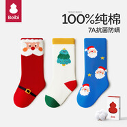貝比圣誕襪嬰兒襪子秋冬純棉寶寶襪子新生兒圣誕節(jié)中長(zhǎng)筒襪0-12月