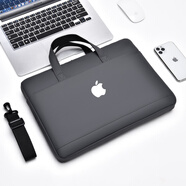 森雨軒蘋(píng)果Apple筆記本電腦包MacBook Air13.3Pro手提包15/16英寸單肩包 皮革款灰色【帶logo】 13.3英寸
