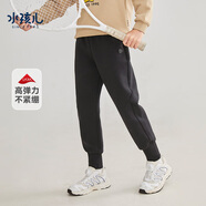 水孩兒（SOUHAIT）童裝男童女童運動(dòng)褲秋季褲子兒童休閑褲百搭長(cháng)褲 鉆石黑 170 