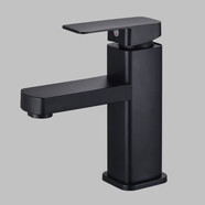 不銹鋼水龍頭單孔冷熱出水面盆洗漱臺衛生間浴室柜家用龍頭 貴族黑單冷水矮款龍頭(500g)