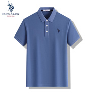 U.S. POLO ASSN.polo衫男短袖夏季保羅商務(wù)休閑翻領(lǐng)男裝上衣t恤霧霾藍2XL