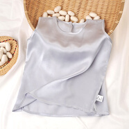 G.duck寶寶真絲睡衣套裝兒童100%桑蠶絲家居服夏季嬰幼兒空調衣服男女童 銀灰背心 140cm