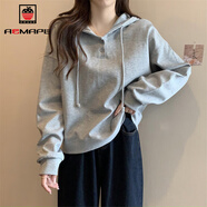 AEMAPEins超火衛(wèi)衣女春秋薄款寬松韓版潮學(xué)生百搭長袖帶帽衫上衣服外套 灰色 -春秋薄款 M