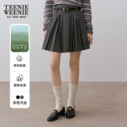 Teenie Weenie小熊女裝半身裙秋季學(xué)院風(fēng)百褶裙灰色純色時(shí)尚短裙潮 B-中灰色 S