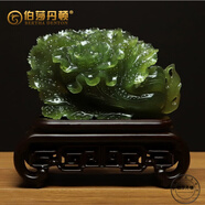 伯莎丹頓天然岫玉180料玉石擺件深綠原石生財白菜佰財聚來喬遷開業(yè)禮物品 佰財聚來  佰財聚來