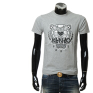 KENZO/高田賢三 男士潮牌經(jīng)典虎頭時(shí)尚圓領(lǐng)短袖T恤 FD65TS0204SO 灰色 94 M