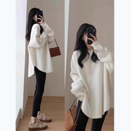 妃麗慕尚德絨加厚打底衫女中長(cháng)款搭配鯊魚(yú)褲秋冬季內搭白色長(cháng)袖t恤上衣潮 【德絨加厚】573純色白色 2XL 建議150斤以?xún)?
                                         title=