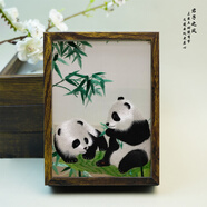 禮來(lái)蓉城蜀繡雙面熊貓刺繡擺件中國(guó)特色禮物送老外出國(guó)交流成都伴手禮紀(jì)念 蜀繡-藝術(shù)框君子之風(fēng)（成都發(fā)）