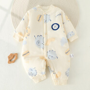 棉芹嬰兒衣服秋冬季寶寶加棉初生加厚內衣幼兒外出服新生兒衣服120g棉 小象 66cm (建議4-6個(gè)月12-15斤)