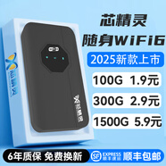 芯精靈免插卡可移動網(wǎng)絡(luò)wifi6無線網(wǎng)卡便攜式高速4G無線wifi全國通用無限流量2025款 【至尊暢享版】雙網(wǎng)任切*全國高速流量（黑色）