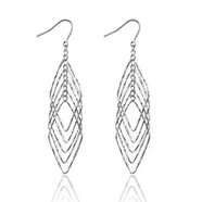 純已久銀飾990足銀多層耳環(huán)花絲車(chē)花線(xiàn)耳墜線(xiàn)圈圈夸張流蘇氣質(zhì)歐美菱形 990足銀耳環(huán)