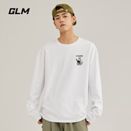 GLM純棉長(zhǎng)袖t恤男春秋款純色體恤內(nèi)搭寬松大碼男士打底衫上衣
