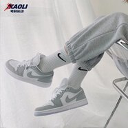 耐克（NIKE）【潮】Air Jordan aj1板鞋男女情侶新款低幫休閑運動籃球鞋休閑鞋 DC0774-105 煙灰白 男女同款 42
