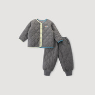 巴厘小豬（BALIPIG）兒童棉服套裝秋冬季男童校服內(nèi)搭神器輕薄保暖寶寶棉襖女童棉衣 太空灰 90
