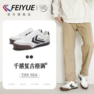 飛躍官方帆布鞋男鞋德訓(xùn)鞋2025夏季新款復(fù)古硫化鞋休閑運(yùn)動(dòng)鞋潮流板鞋 白黑 40