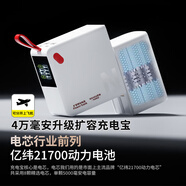 NISHENG可上飛機(jī)】尼紳充電寶40000毫安自帶線戶外移動(dòng)電源3c認(rèn)證大容量華為小米蘋(píng)果手機(jī)新款快充便攜 【數(shù)顯款】冰川白N+S【40000mAh】組合裝