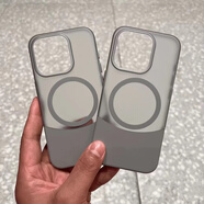 梵皓伊超薄散熱半透明磨砂拼接適用于iPhone15promax手機殼蘋(píng)果新款14/13pro全包防摔保護套12撞色高級感 【鈦原色-磁吸殼】拼接磨砂半透明 IPhone 15 Pro max