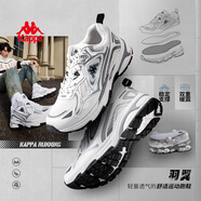 卡帕（Kappa）網(wǎng)面運(yùn)動(dòng)鞋子男鞋秋季透氣網(wǎng)鞋老爹鞋男厚底增高休閑鞋 奧運(yùn)灰 44