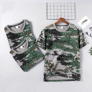 軍迷用品作訓(xùn)服軍套裝夏季短袖體恤男士迷彩透氣純棉舒適半袖青年戶(hù)外作訓(xùn)男女休閑T恤 林綠網(wǎng)眼T恤主圖款 170適合105-130斤
