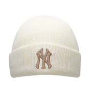 MLB官方男女帽子情侶秋冬25新款保暖毛線(xiàn)帽針織絨線(xiàn)帽圣誕禮物 紐約洋基隊/深奶油色 F