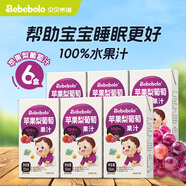 貝貝布洛（Bebebolo）兒童果汁寶寶小飲品早餐飲料無(wú)添加劑100%純果汁【臨期】 蘋(píng)果梨葡萄 125ml*6盒 【臨期】 125ml