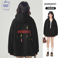 JEANSWEST CLUB真維斯連帽開(kāi)衫衛(wèi)衣女拉鏈外套2025年新款春秋季百搭潮牌休閑帽衫