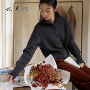 妃奧絨【撤柜精品】2024秋冬新款立領(lǐng)百搭高領(lǐng)針織開(kāi)衫外套洋氣毛衣女 北歐灰 XL【建議125-40斤】